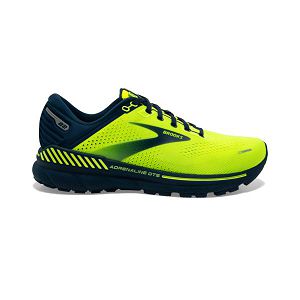 Brooks Adrenaline GTS 22 Mens Road Running Shoes Yellow/Navy | USA-UIP148369